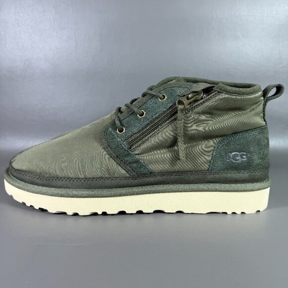 UGG MLT Neumel Shoes Men's Size 12 Chukka Boot Green Mid Top Zipper Lace Up - Picture 1 of 14